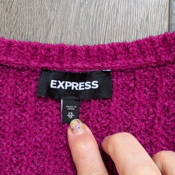 ๐ Express Oversized Sweater โ Magenta โข Size XS ๐ - Picture 2 of 3